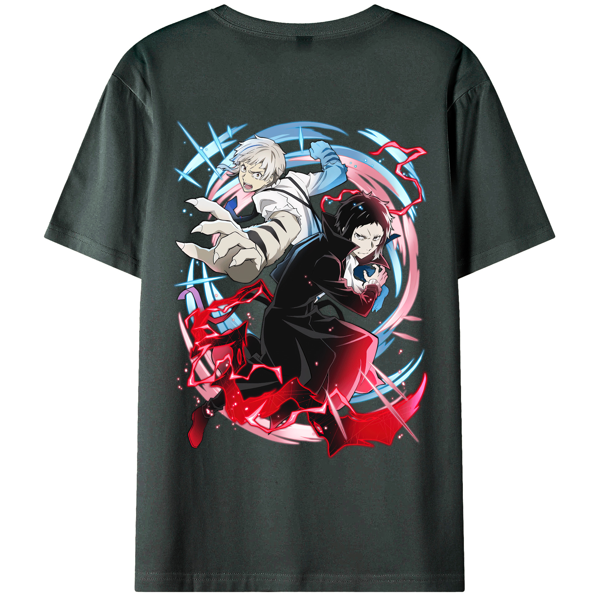 （画像用） 文豪ストレイドッグス Bungo Stray Dogs 綿100％ メンズ半袖Tシャツ（バックプリント） 通気性